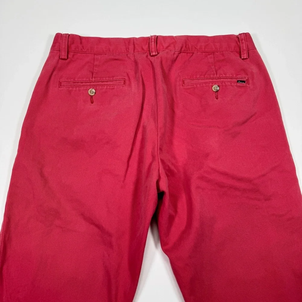 Polo Ralph Lauren Mens Tag 33x32 Fit 31x29 Coral Slim Fit Chino Pants Preppy